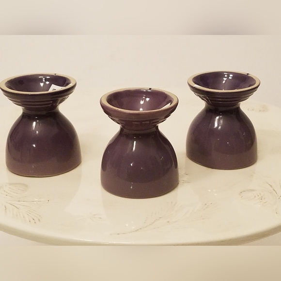 Lot 3 NWT Le Creuset Footed Ultra Violet Egg Cups - Picture 7 of 16
